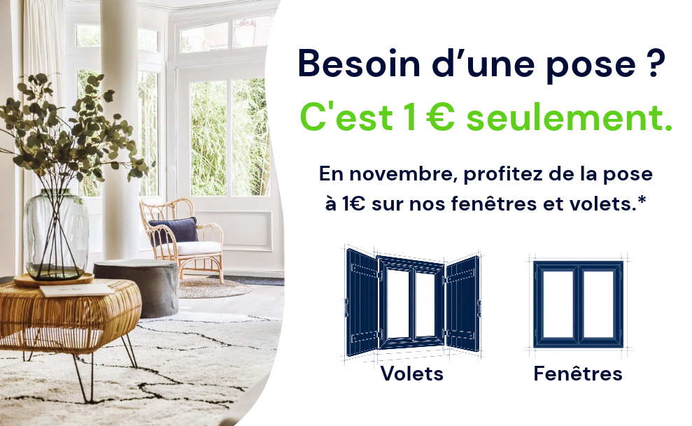 Offre pose à 1 € sur les fenêtres et volets en novembre